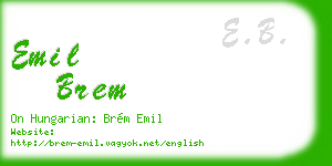 emil brem business card